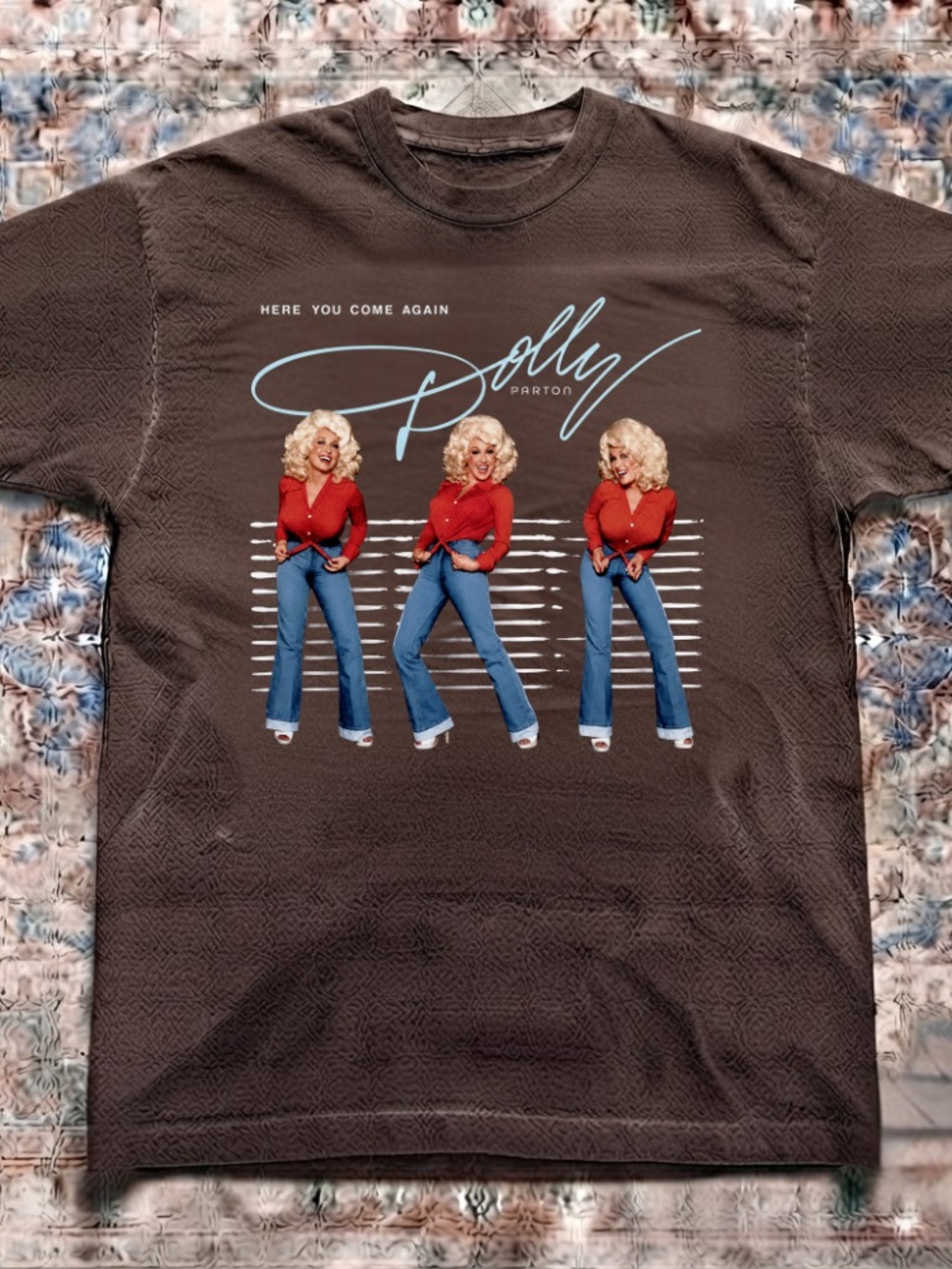 Dolly Parton Here You Come Again Triple Photo Vintage Memories Graphic T-Shirt